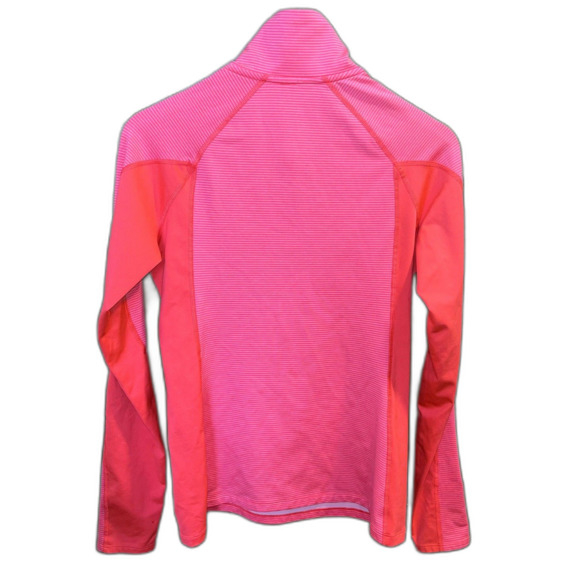 Under Armour Cold Gear M Bright Orange Striped Quarter Zip Running Jacket - Picture 2 of 6